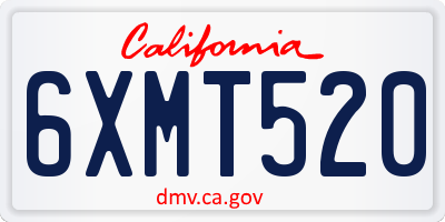 CA license plate 6XMT520