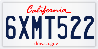 CA license plate 6XMT522