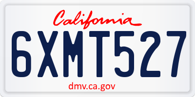 CA license plate 6XMT527