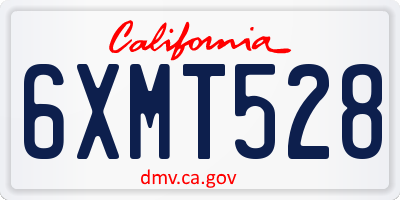 CA license plate 6XMT528