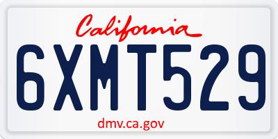 CA license plate 6XMT529