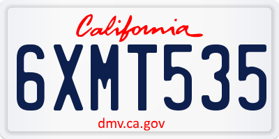 CA license plate 6XMT535