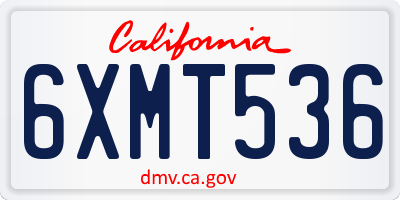 CA license plate 6XMT536