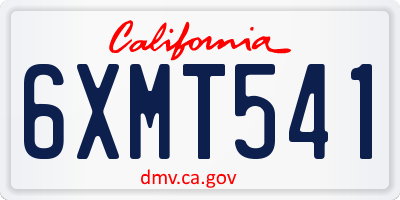 CA license plate 6XMT541