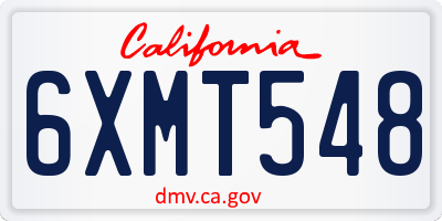 CA license plate 6XMT548