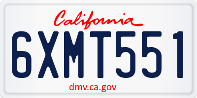 CA license plate 6XMT551