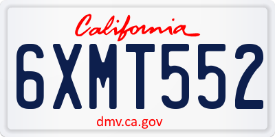 CA license plate 6XMT552