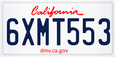 CA license plate 6XMT553