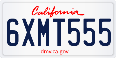CA license plate 6XMT555