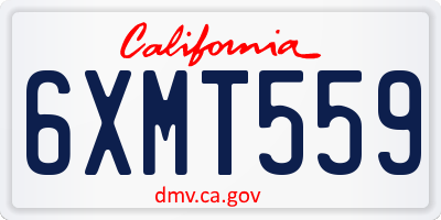 CA license plate 6XMT559