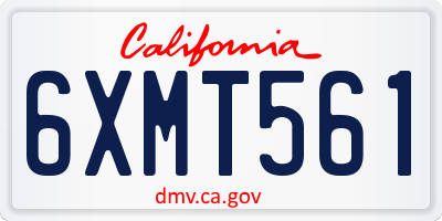 CA license plate 6XMT561