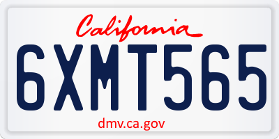 CA license plate 6XMT565