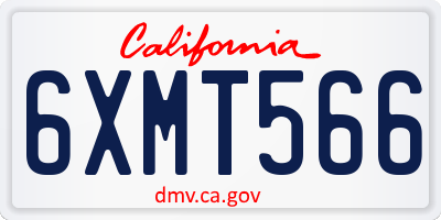CA license plate 6XMT566