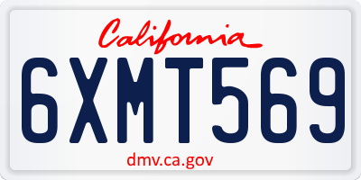 CA license plate 6XMT569