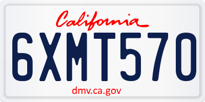 CA license plate 6XMT570