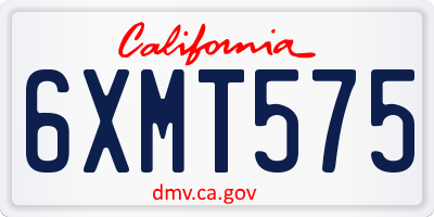 CA license plate 6XMT575