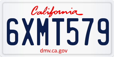 CA license plate 6XMT579