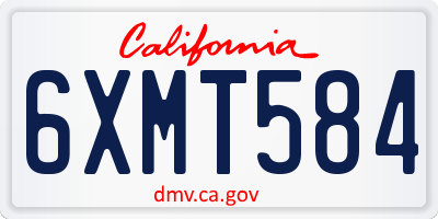 CA license plate 6XMT584