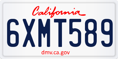 CA license plate 6XMT589