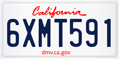 CA license plate 6XMT591