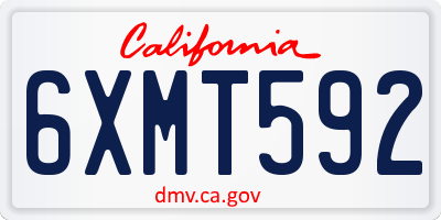 CA license plate 6XMT592