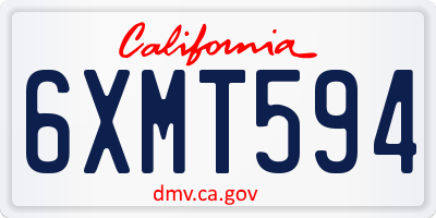 CA license plate 6XMT594