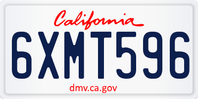 CA license plate 6XMT596