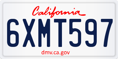 CA license plate 6XMT597