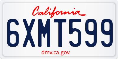 CA license plate 6XMT599
