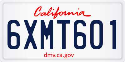 CA license plate 6XMT601