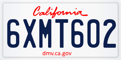 CA license plate 6XMT602