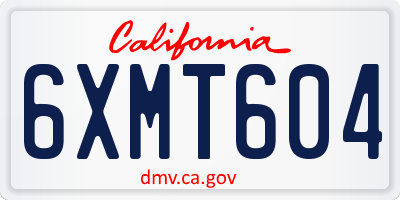 CA license plate 6XMT604