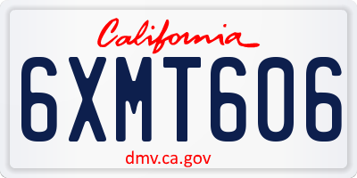 CA license plate 6XMT606