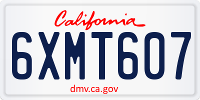 CA license plate 6XMT607