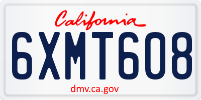 CA license plate 6XMT608