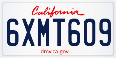CA license plate 6XMT609