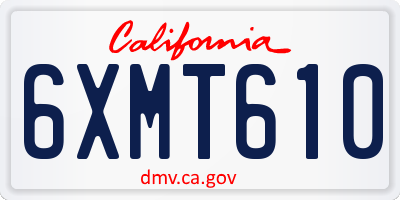 CA license plate 6XMT610