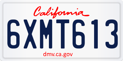 CA license plate 6XMT613