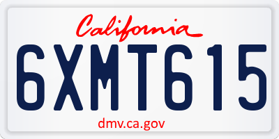 CA license plate 6XMT615