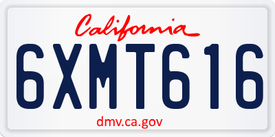 CA license plate 6XMT616