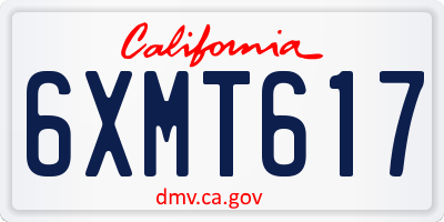 CA license plate 6XMT617