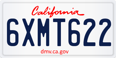 CA license plate 6XMT622