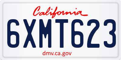 CA license plate 6XMT623