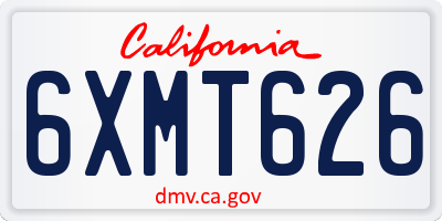 CA license plate 6XMT626
