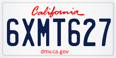 CA license plate 6XMT627