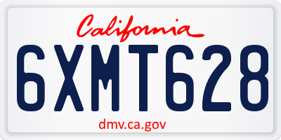 CA license plate 6XMT628