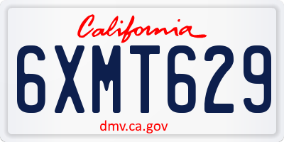 CA license plate 6XMT629