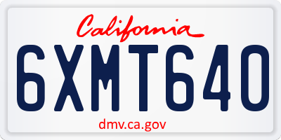 CA license plate 6XMT640