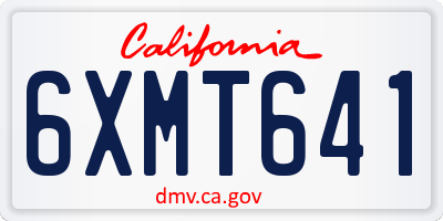 CA license plate 6XMT641