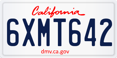CA license plate 6XMT642